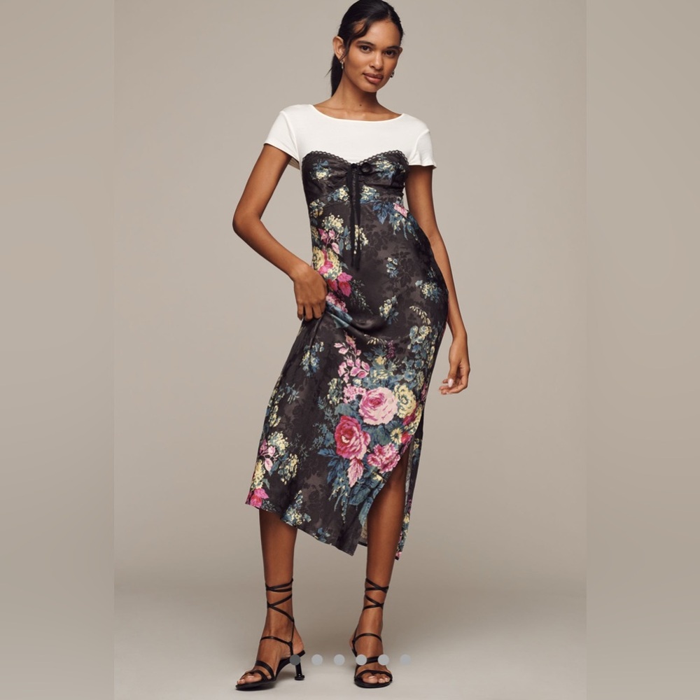 Anthropologie Twofer Midi Slip Dress